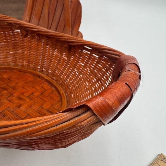 Goose or Swan Duck Nesting Baskets 1970s Mid Century Woven Wicker Rattan & Bambo - Picture 13 of 15